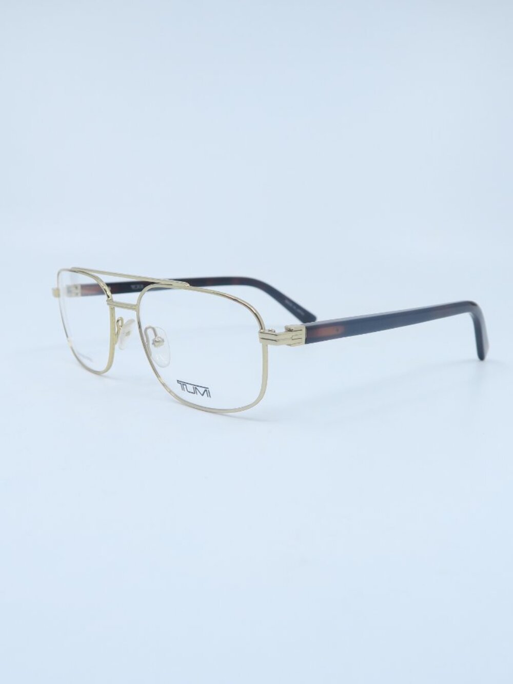 Tumi VTU017 0594 54mm Gold Stainless Steel Metal Pilot New Eyeglasses Frames.